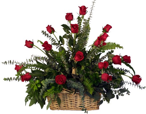 SYMPATHY BASKET OF ROSES from Aletha's Florist in Marietta, OH