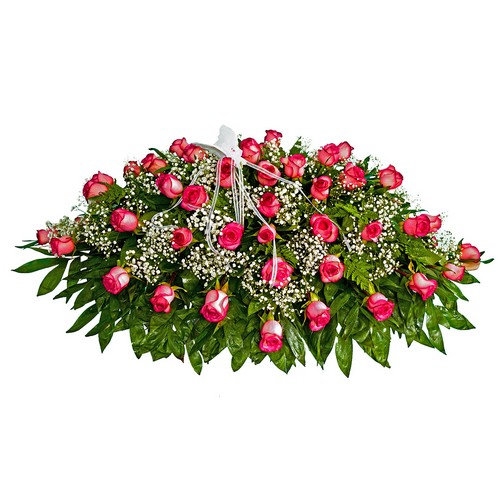 PINK ROSE CASKET SPRAY from Aletha's Florist in Marietta, OH